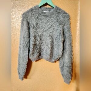 Zara Gray Fuzzy sweater kids size 13-14